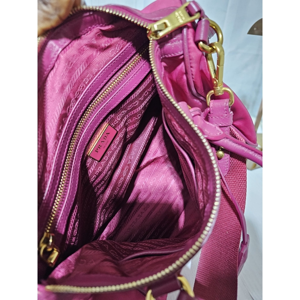 Prada Bauletto Baguettes Nylon Bag Pink - Picture 13 of 13
